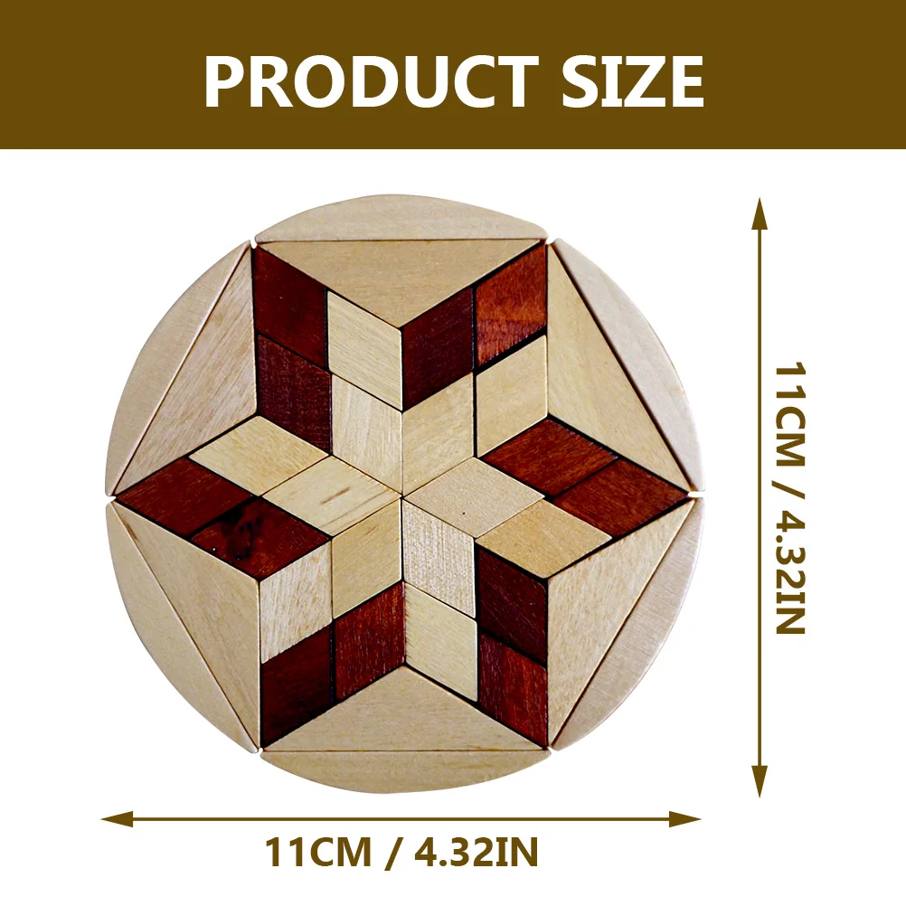 Wooden Puzzles Vintage Style Shape Cognition Creative Puzzle Matching Plaything For Children Educational Learning