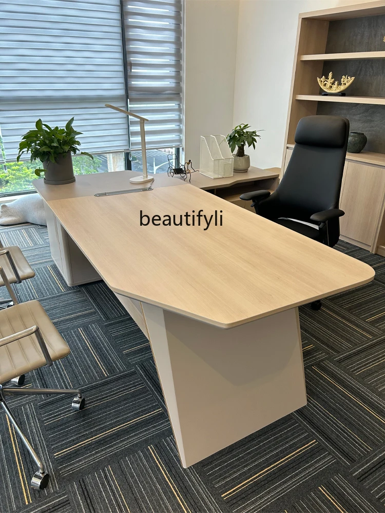 President Office Desk Simple Modern Office Desk   Boss Office   Supervisor Table and Chair Combination