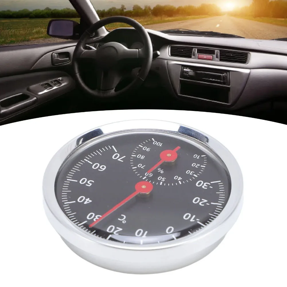 Vehicle Temperature And Humidity Meter With Aluminum Construction And Clear Pointer Display For Consistent Indoor Outdoor Use