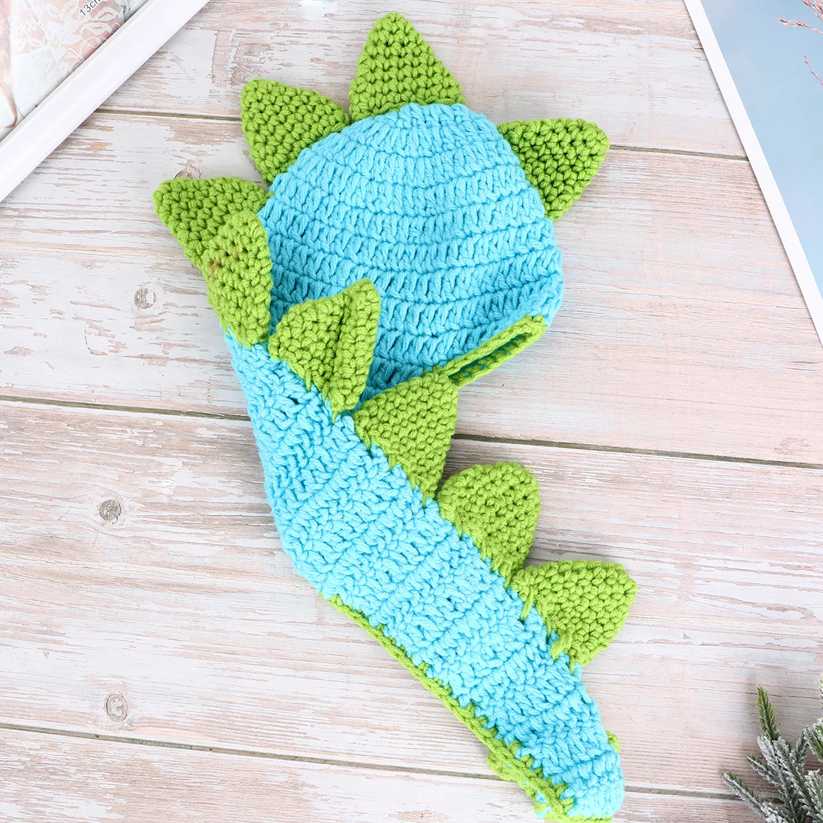 

Handmade Dinosaur Baby Photography Outfit Newborn Soft Knit Costume Baby Photoshoot Props Infant Photo Clothes