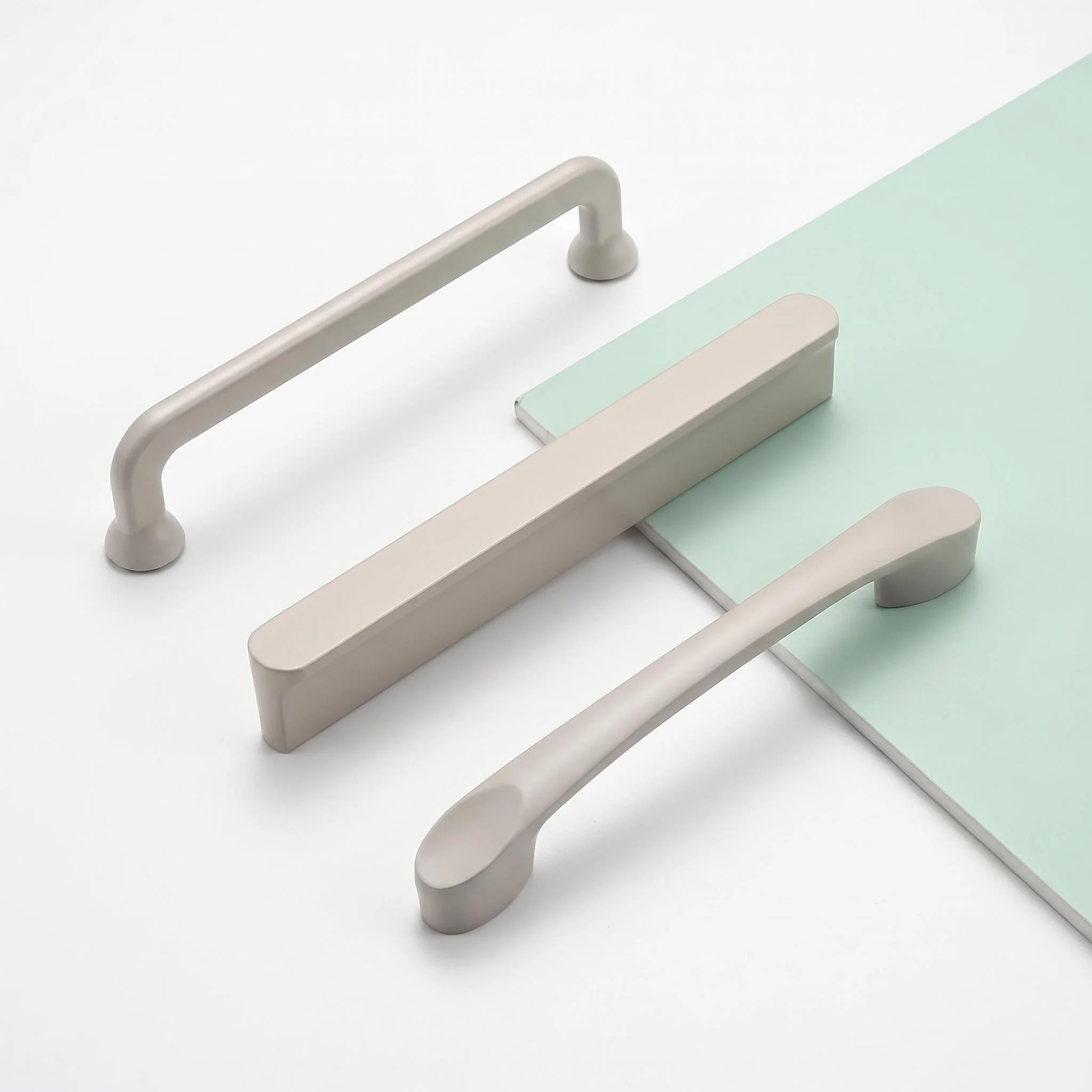 Cashmere Grey Hidden Drawer Pulls, Minimalist Invisible Handles for Cabinet Wardrobe Shoe Cabinet