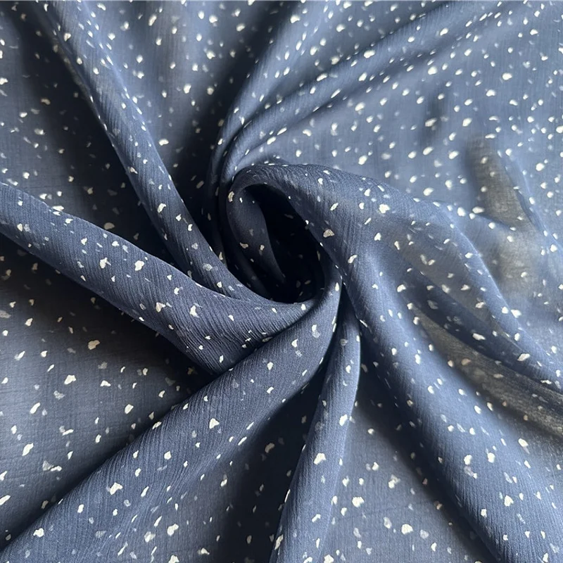 1 meter 100% Mulberry Silk 10 momme Crinkle georgette Silk Thin Fabric Floral Printed 136cm 53