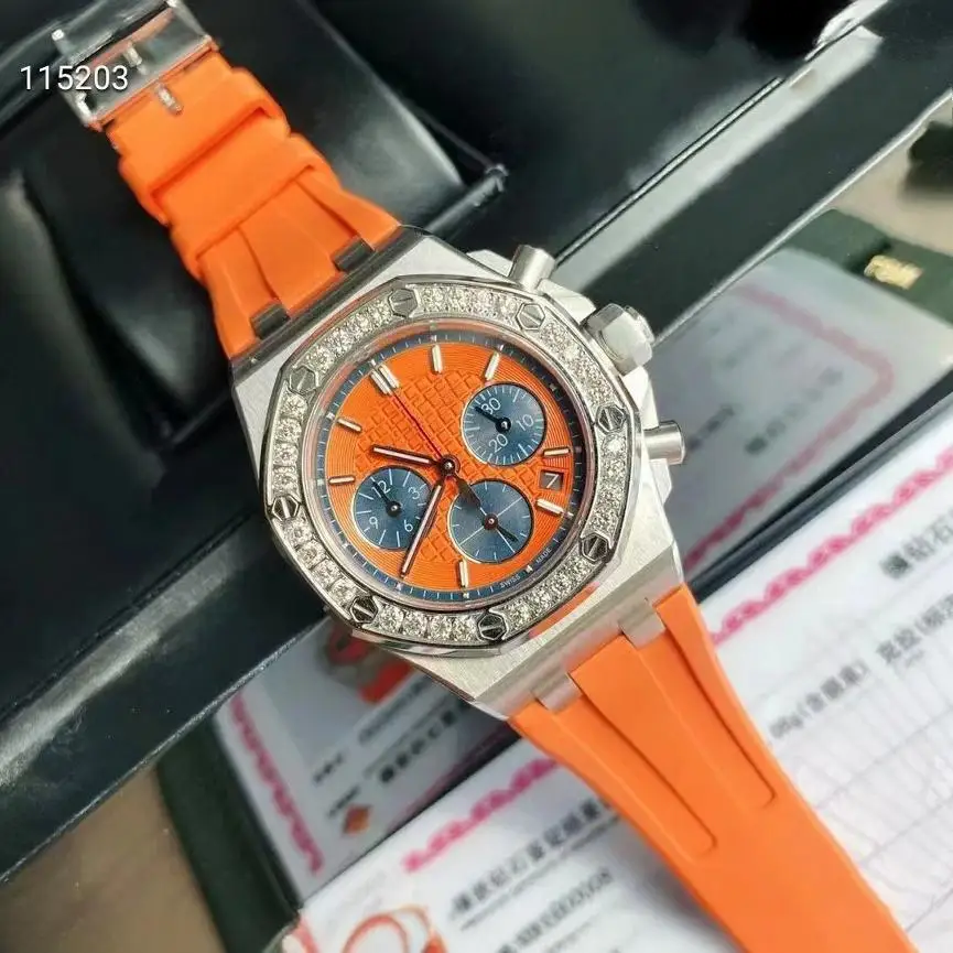 Luxury Diamond-encrusted Multi-function Chronograph Watch for Women, Large Dial Women's Wristwatches Watch Gift