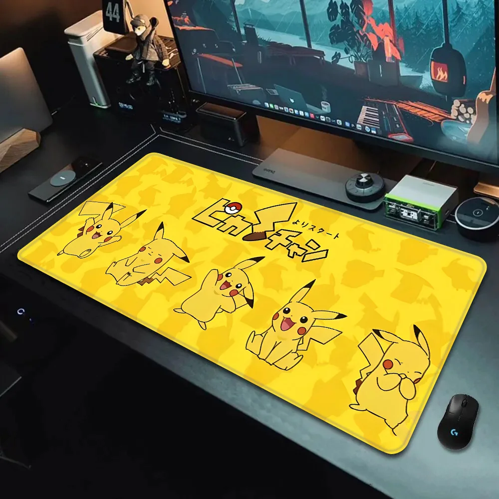 Tapis de souris Anime impression HD pour joueurs d'ordinateur, bord de verrouillage, antidérapant, XXL90x40cm, clavier PC Pokemons, tapis de bureau