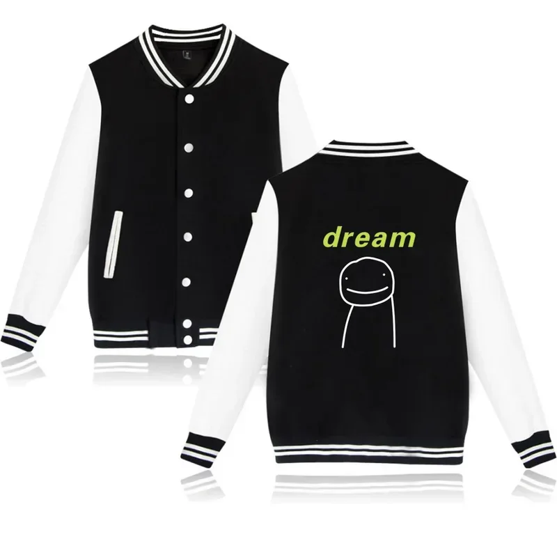 Dreamwastaken Zip Up Baseball Uniform Men's Jackets Streetwear Hip Hop Harajuku Sweatshirt Dream Smp Merch Hoodie Funny Clothes