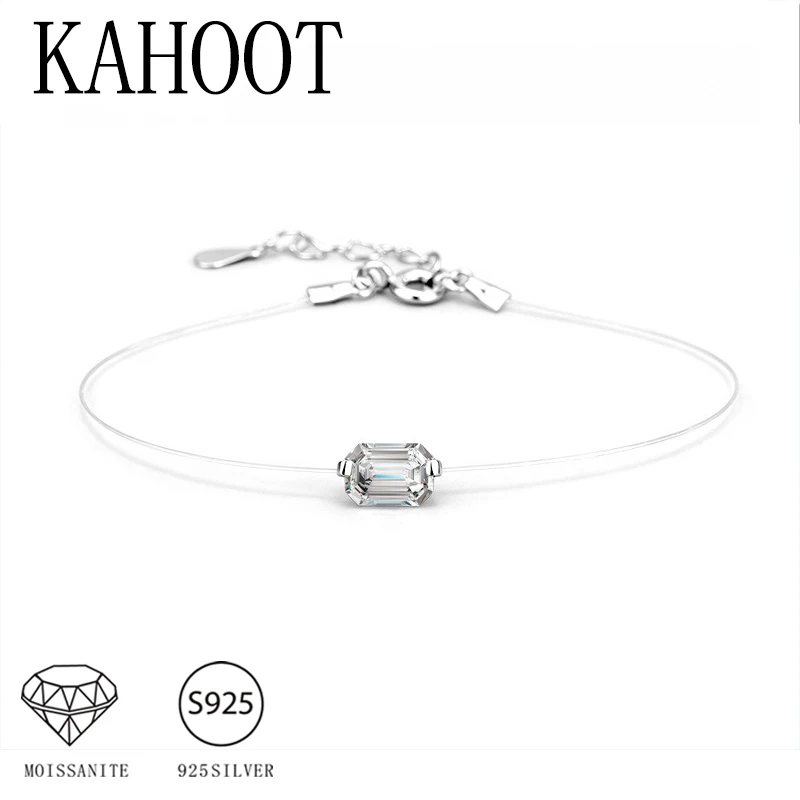 Silver 1-Carat Rectangular Moissanite Creative Transparent Fishing Line 5 Silver 1-Carat Rectangular Moissanite Creative Transparent Fishing Line