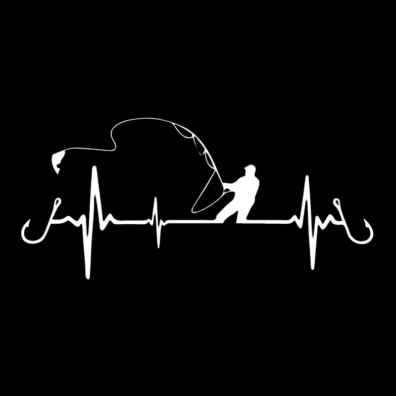 Car Sticker Funny Heartbeat Fishing Car Automobiles Motorcycles Exterior Accessories Vinyl Decals