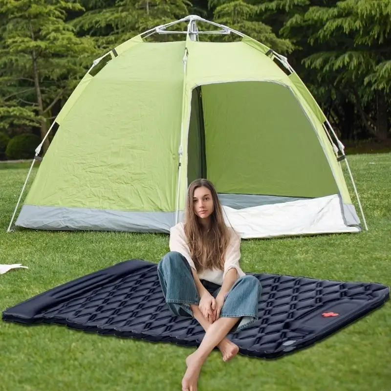 Coussin sommeil avec oreillers, matelas gonflable Portable pour pique-nique, plage, Camping en plein air, lit pliant, durable