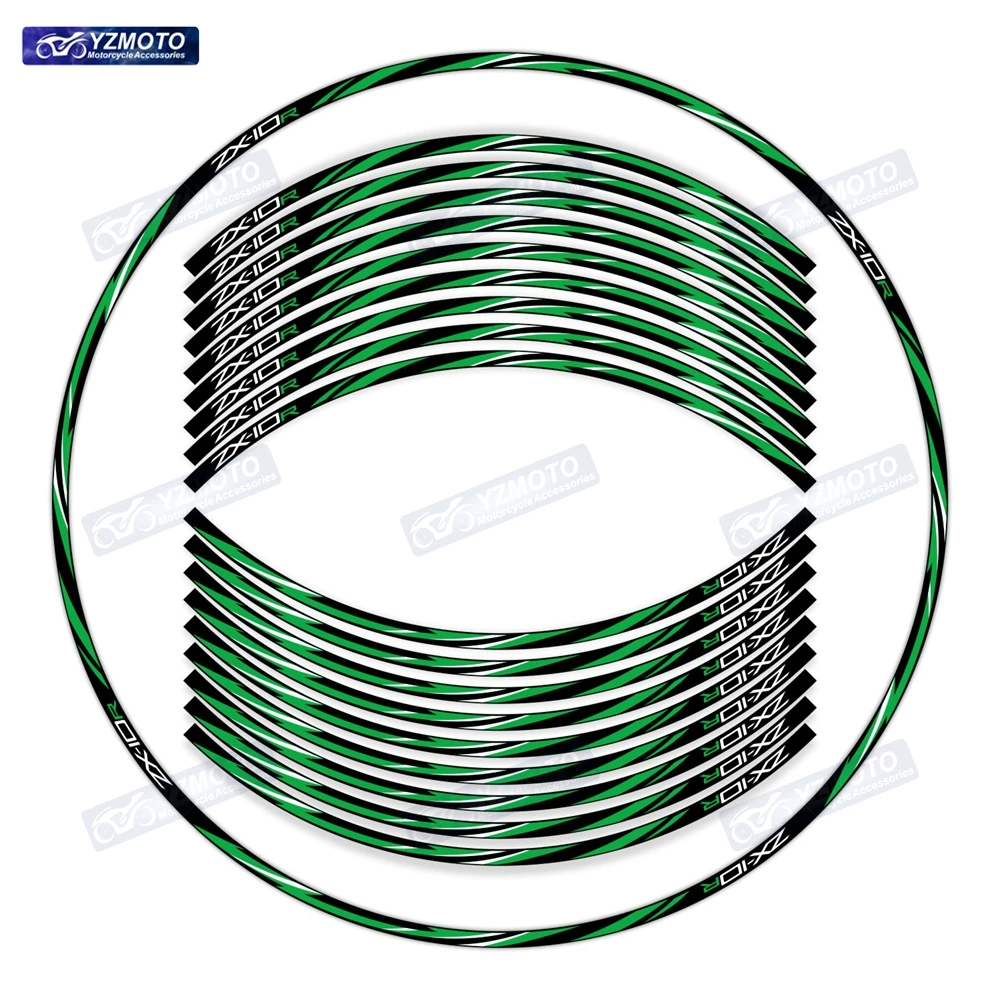 ZX-10R ZX10R ZX 10R 오토바이 17 인치 전면 및 후면 휠 스트라이프 스티커 휠 데칼 장식 반사 림 스티커