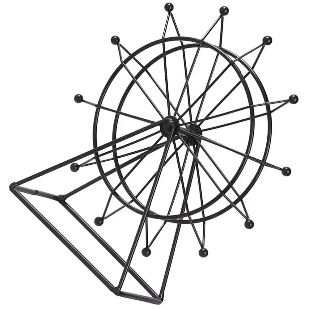 عجلة فيريس حديدية نموذج يدوي قابل للجمع عجلة فيريس قديمة الحلي عرض تدوير عجلة فيريس زينة الطاولة #2