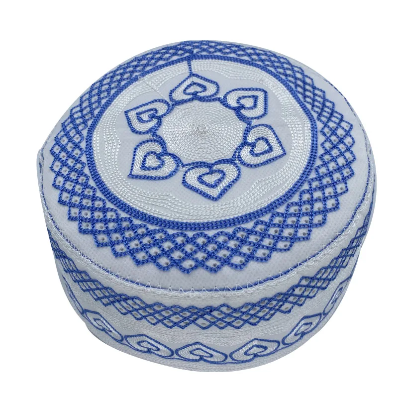 Muslim Men Prayer Hat Cotton Embroidery Saudi Arabia Islamic Hats Men\'s Topkippot Turban Musulman Jewish Kippah Homme Hat