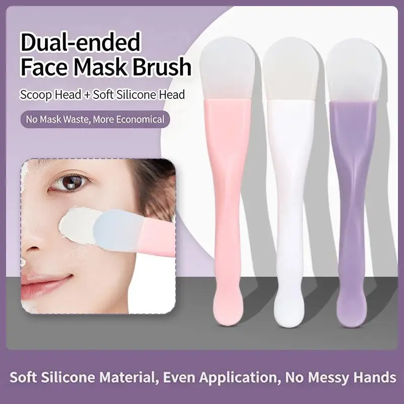 Dual Ended Silicone Mask Brush Spatula Face Cleaning Scraper Reusable Face Mud Applicator Beauty Tools For Women Daily Use