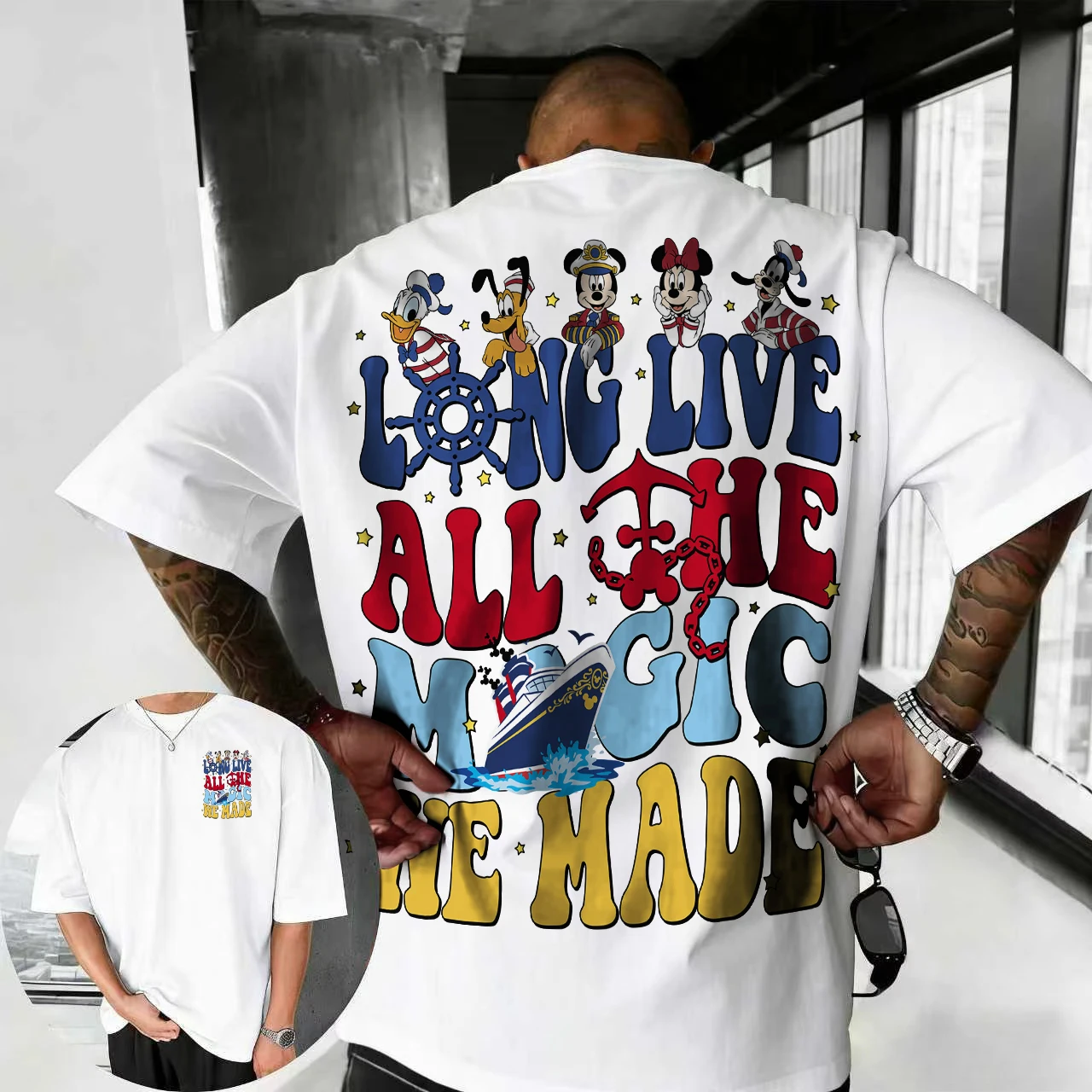

Лето 2026, футболка с изображением Микки Мауса Диснея, Дональда Дака, мужская модная хлопковая качественная повседневная свободная футболка с коротким рукавом, классическая унисекс