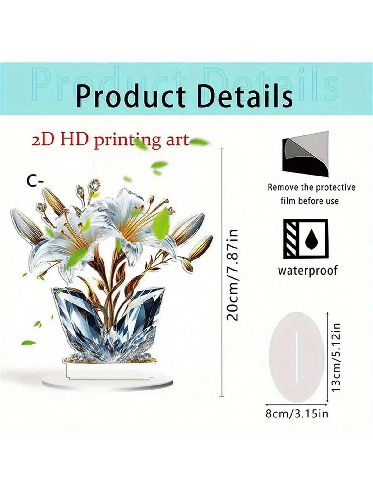 Acrylic Flower Ornament Crystal-Like Office Table Decor Desktop Centerpiece Acrylic Table Crystal Flower Decoration For Home