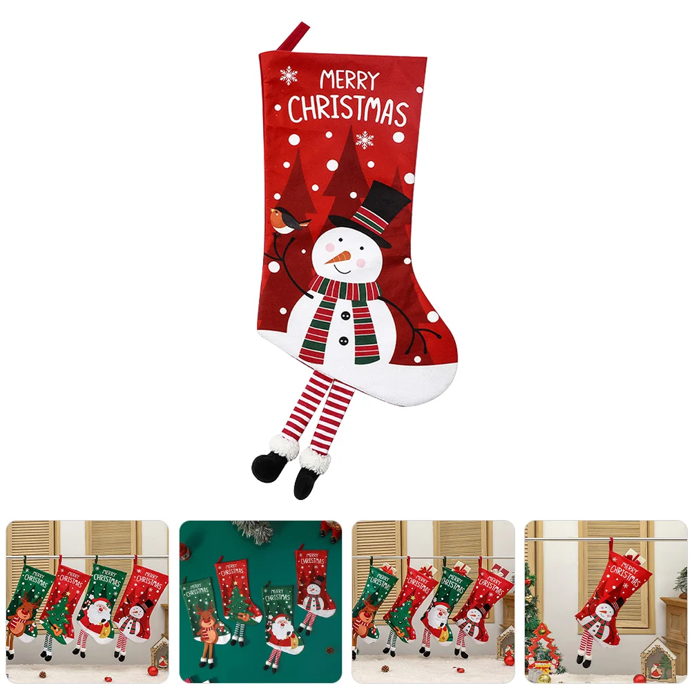 

Christmas Stocking Hanging Ornament Xmas Tree Pendant Large Capacity Gift Bag Festive Xmas Decoration Holiday Party Candy Sock