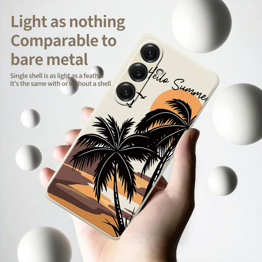 الصيف جوز الهند الظل قضية الهاتف لسامسونج غالاكسي S25 S24 S23 S22 S21 S20 الترا زائد S20FE S21FE S23FE S24 FE S10 زائد غطاء