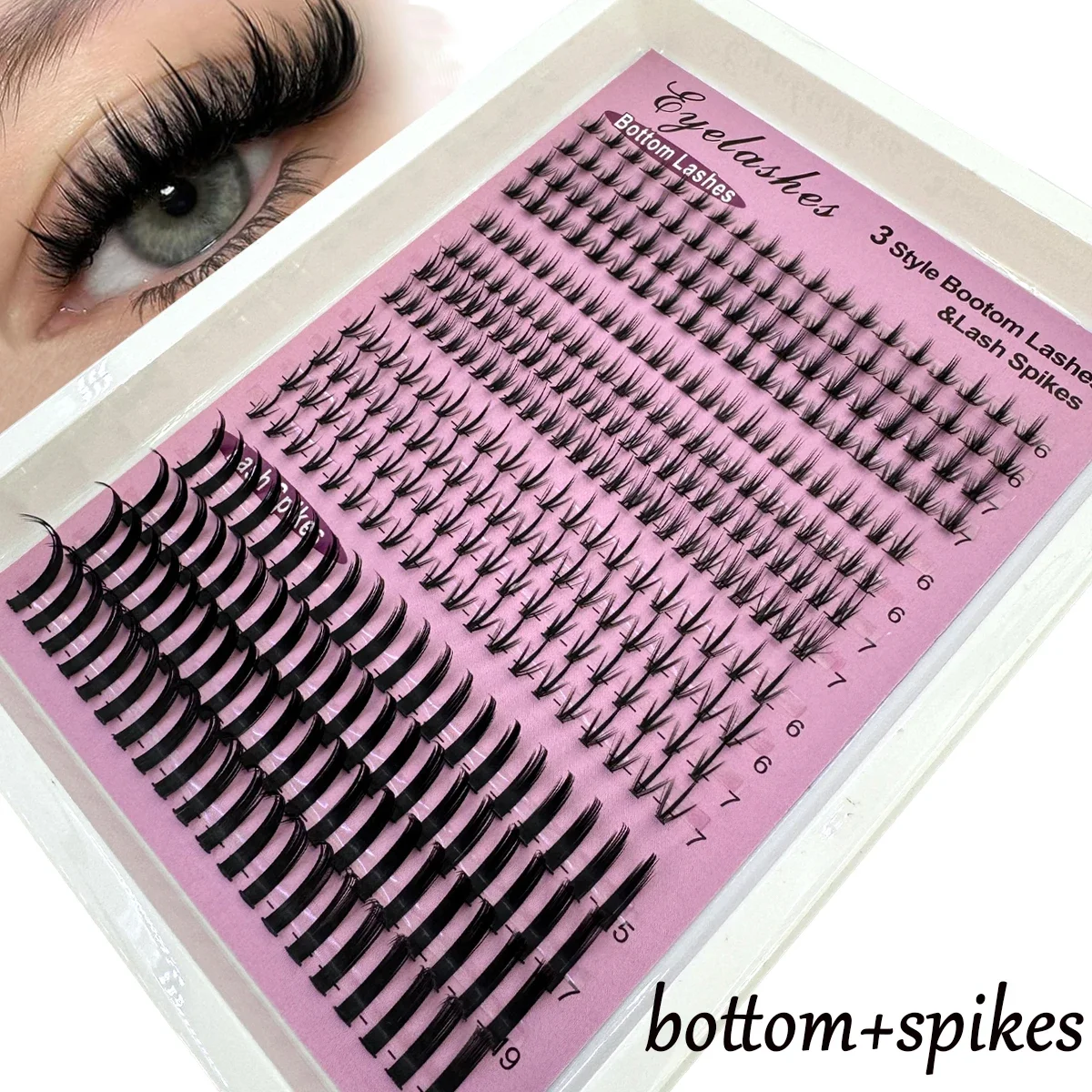 HBZGTLAD DIY Fairy/Manga Wimpern-Cluster, Untere & Stachelige Wimpern, Volumen-Einzelwimpern-Cluster, Wimpernverlängerungen, Stachelwimpern-Cluster – Detail 8