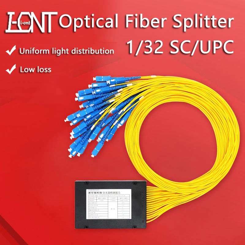 

SC UPC 1x32 2.0mmPLC Fiber Optic Splitter,Cassett Fiber Optical Splitter or ABS PLC Splitter Single Mode SC FC LC ST Connector