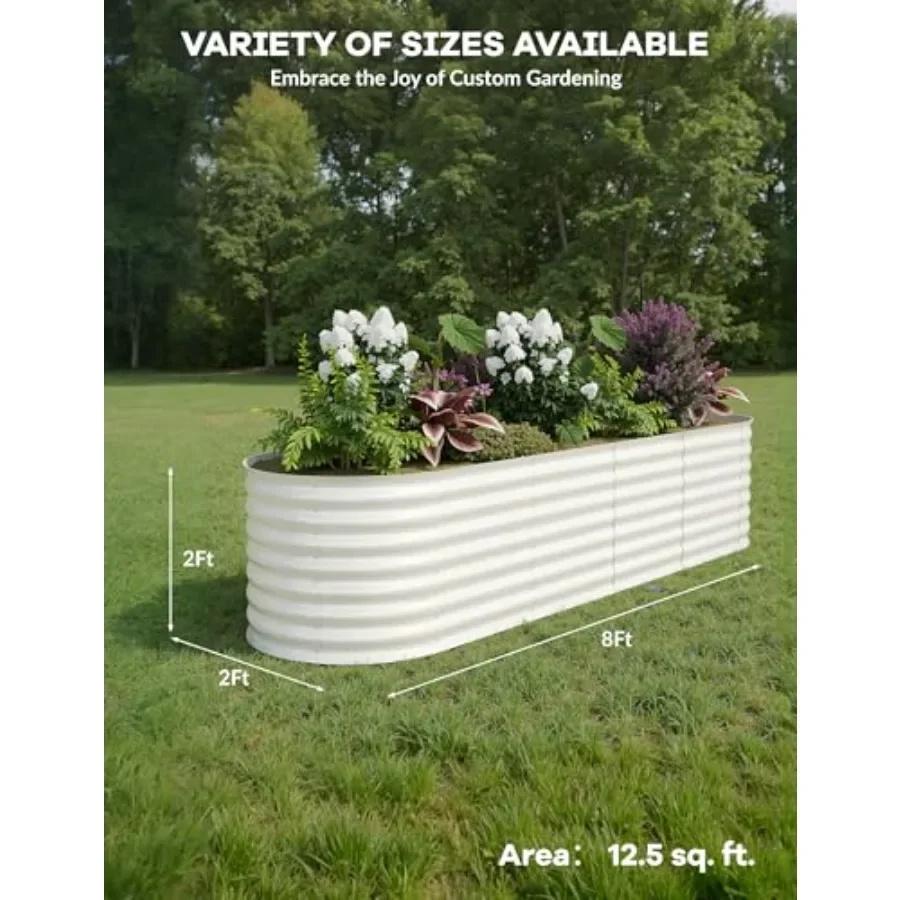 2 PCs Galvanized Raised Garden Bed, Outdoor Metal Planter Box