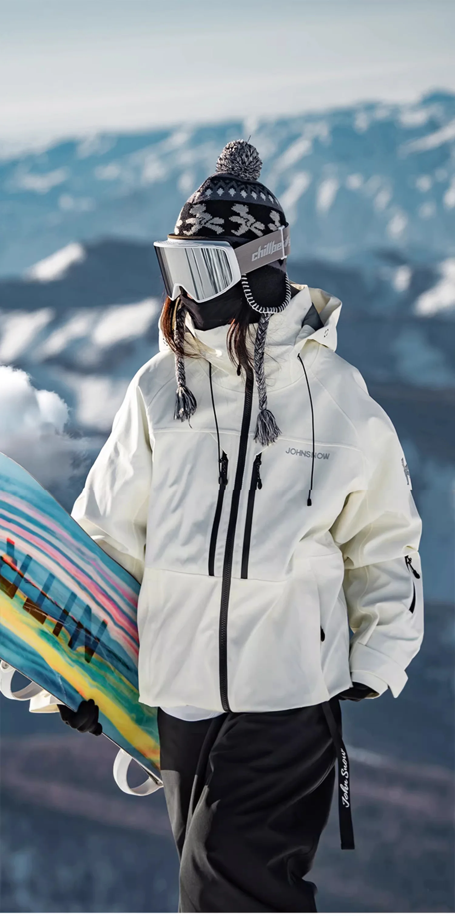 John Snow 2026 Neue Winter-Skijacke für Damen und Herren, Atmungsaktive Wasserdichte Snowboard-Bekleidung, Outdoor-Sport-Wärmejacke – Detail 3