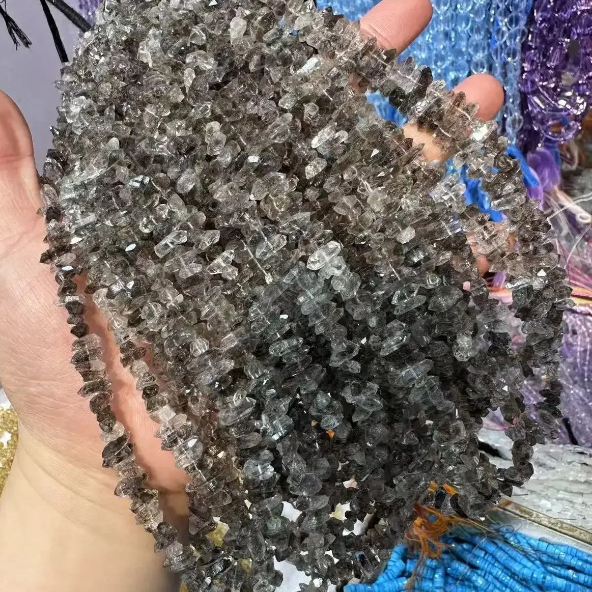 

AAAAA Wholesale Natural 5-7mm Herkimer Diamond Energy Quartz Irregular Loose Bead For Making Jewelry DIY Necklace Bracelet 40cm