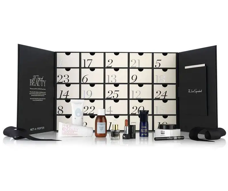 Advent Calendar Box Luxury Design Christmas Cosmetic Mystery Tray Box Blank Cardboard Calendar for Chocolate and Gifts