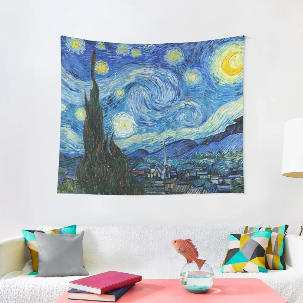 

1889-Vincent van Gogh-The Starry Night-73x92 Tapestry Room Decorations Aesthetics Carpet Wall Tapestry