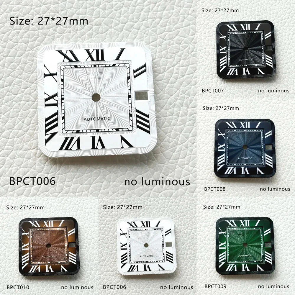 

new 27*27mm Santos NH35 square S dial watch accessories textured dial custom watch