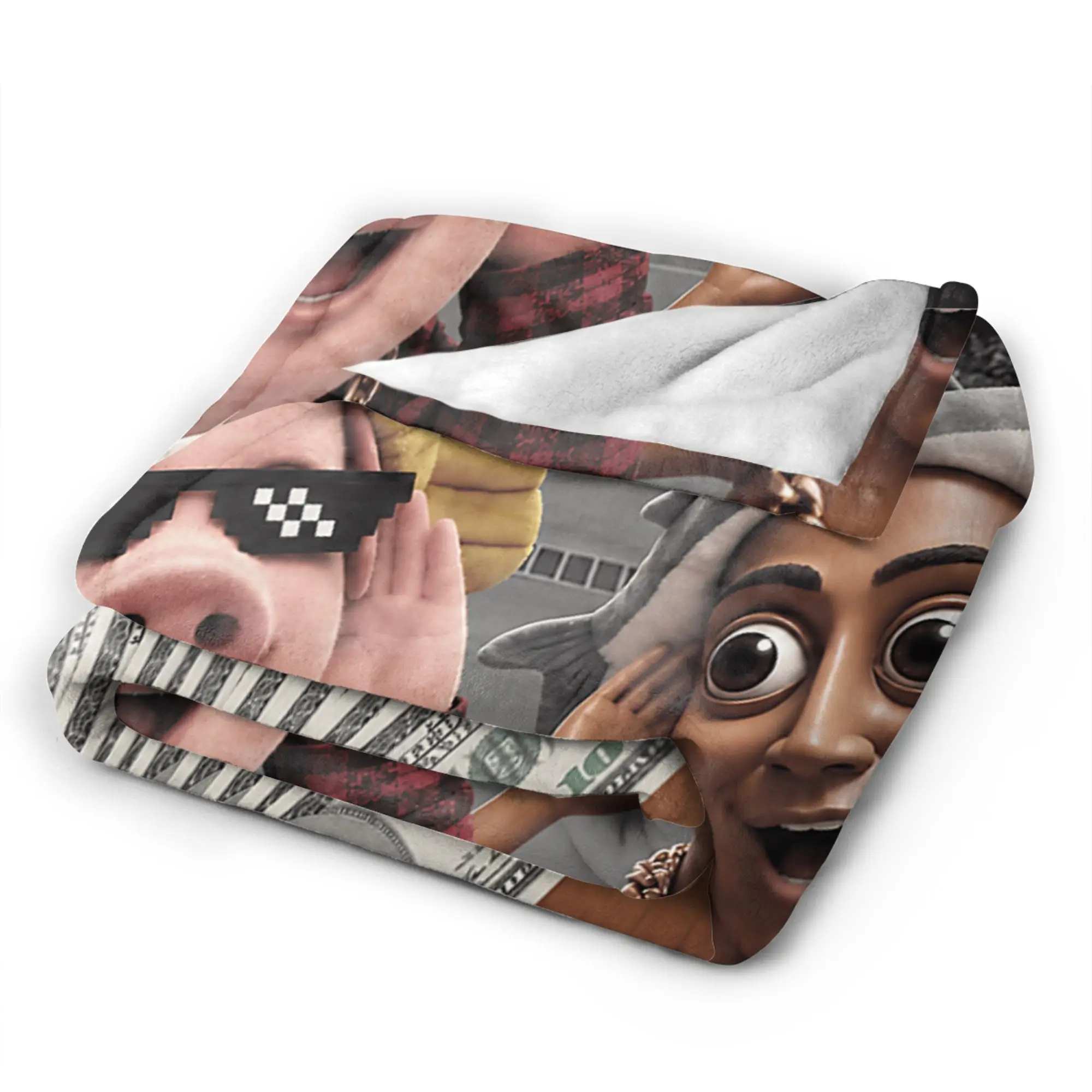 Motion at Your Front Door Tung Tung Sahur John Pork Blankets Winter Warm Soft Bedding Throws For Adult Bedroom Flannel Bedspread