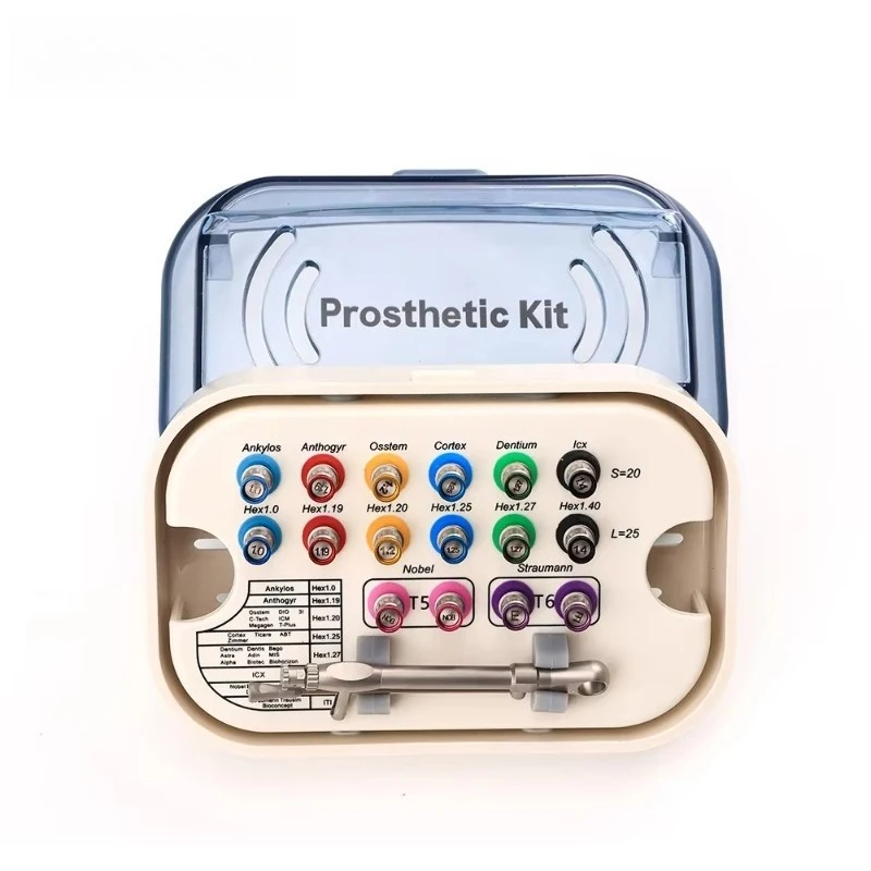 Professional Prosthetic Kit Implant Stainless Steel Screws Torque Wrench Prosthetic Kit Lab Instruments Tools