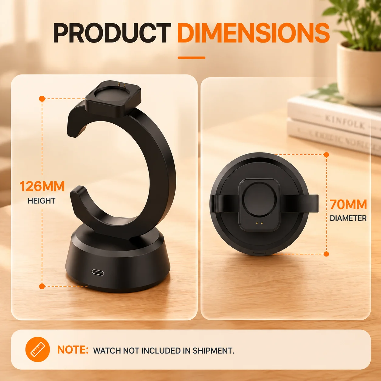 Stand Charger for Amazfit T-Rex 3 Pro/Balance 2/ Helio Strap Smartwatch Charging Dock Replacement with Cable Chip Protection view 6