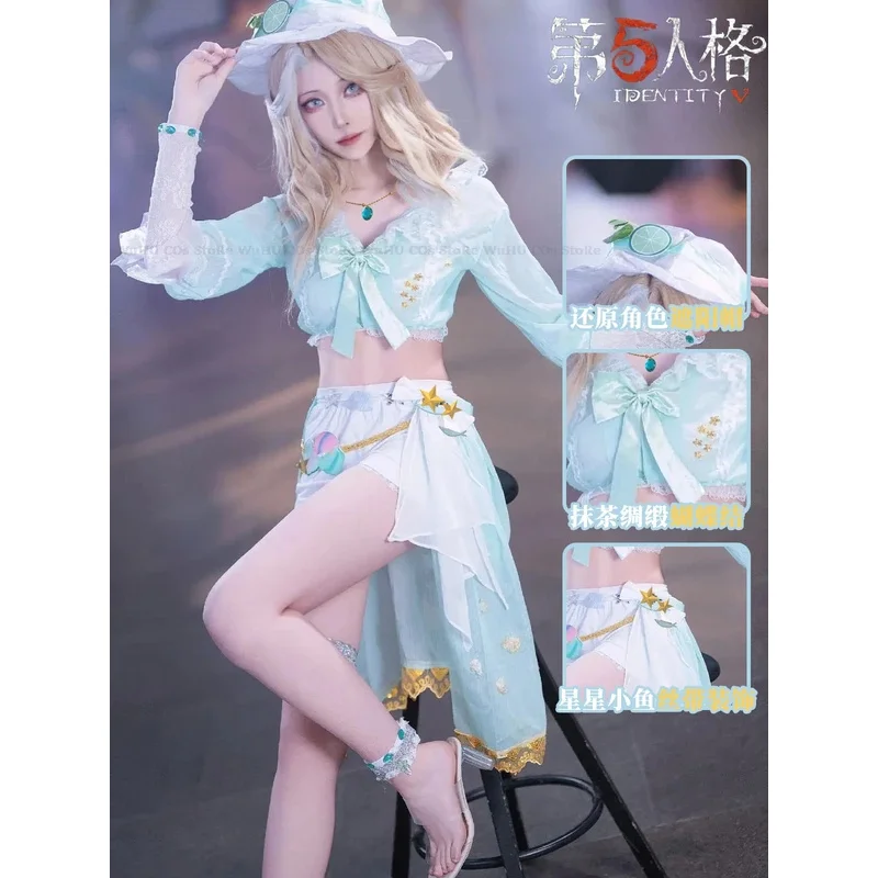 Game Identity Ⅴ Barmaid Demi Bourbon Cosplay Costume Wig Anime Sea Salt Special Tune Sexy Woman Outfit Halloween Role Play Suit