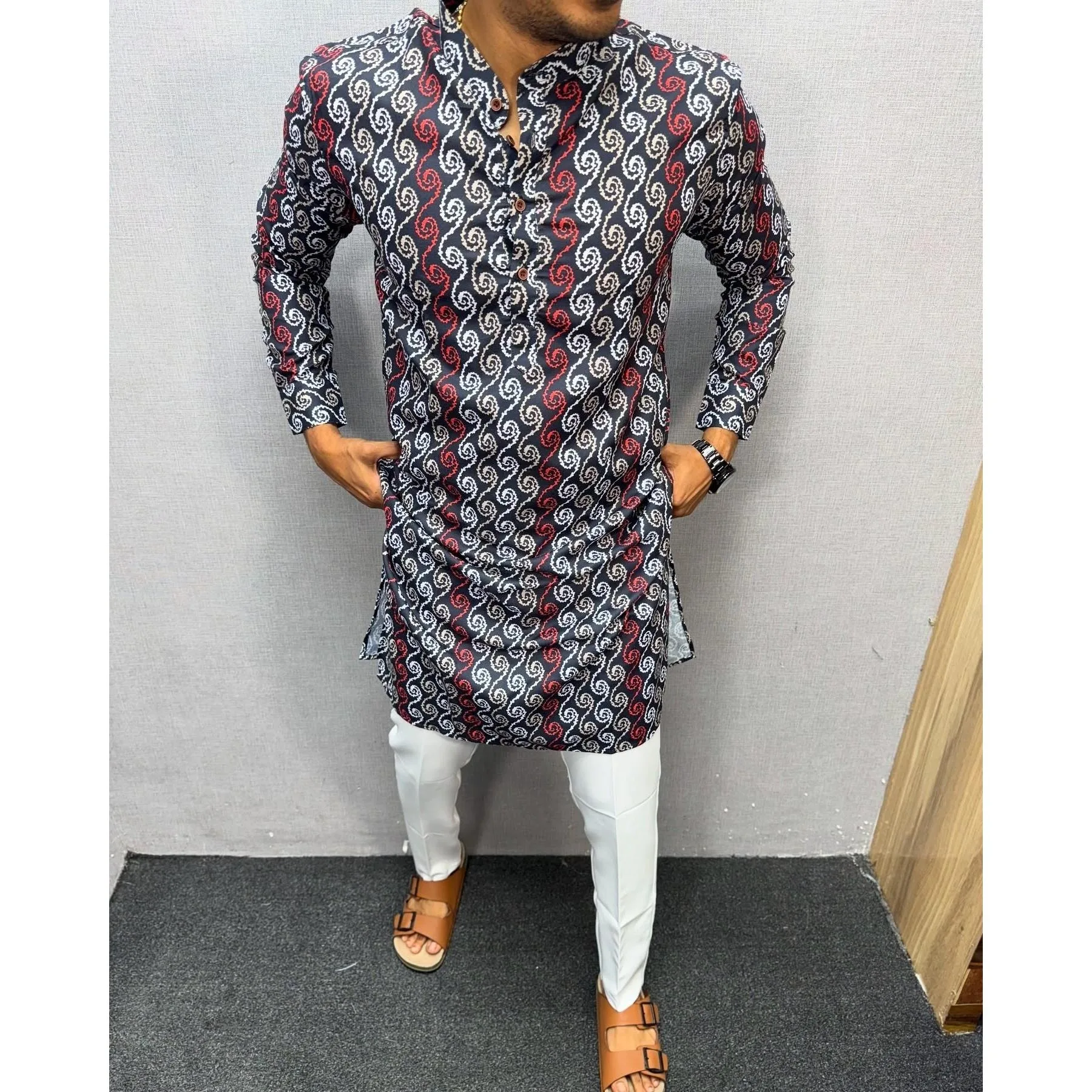 كورتا فارده عادية تناسب اليوسفي طوق طويل مناسب لجميع المناسبات مثل الزفاف هاري رايا Aidilfitri Gebetskleidung Mann #1