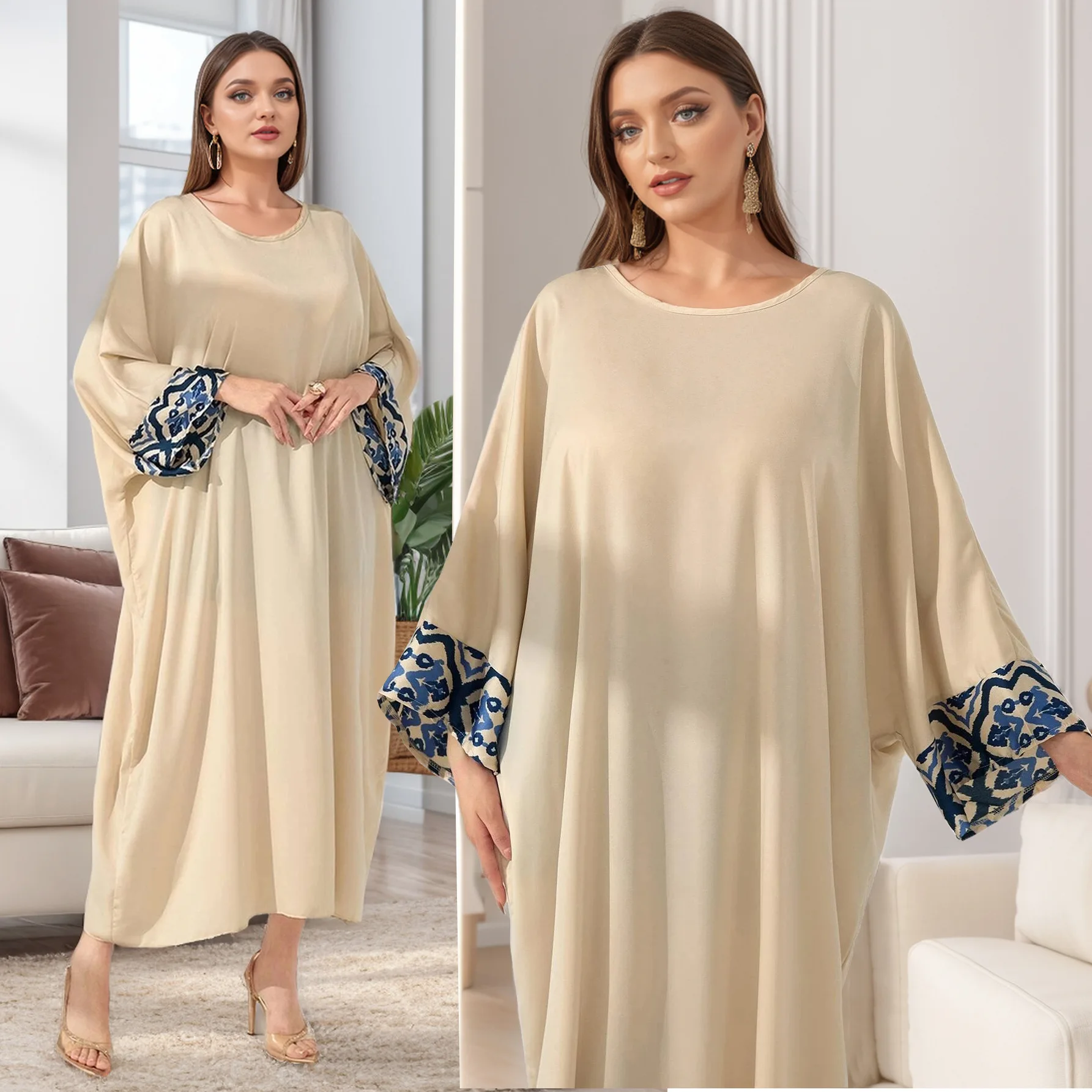 

Dubai Batwing Sleeve Abayas for Women Loose Maxi Dress Muslim Turkey Kaftan Arabic Robe Islamic Djellaba Caftan Marocain Kebaya