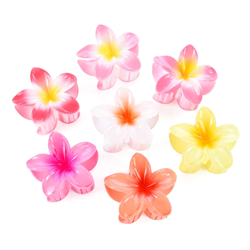 

1pc Colored Plumeria Flower Hair Clip Hairpin Women Girls Hair Accessories Summer Beach Hawaiian Wedding Birthday Party Headwear