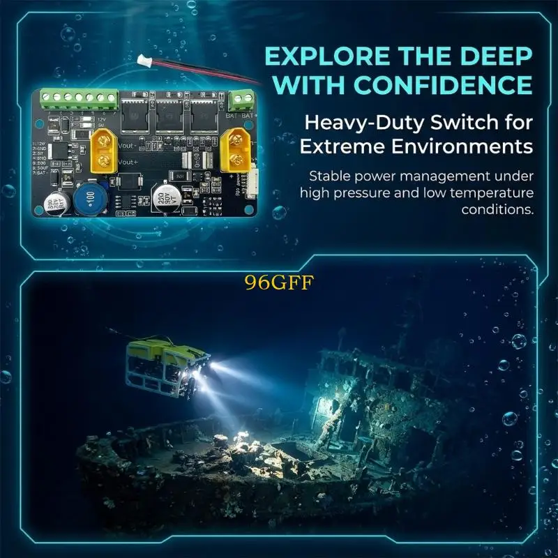 96GF Underwater Robot Power Management Board with 4 Cell to 6 Cell Battery Input, Controlled Output Design, 5V and 12V Power