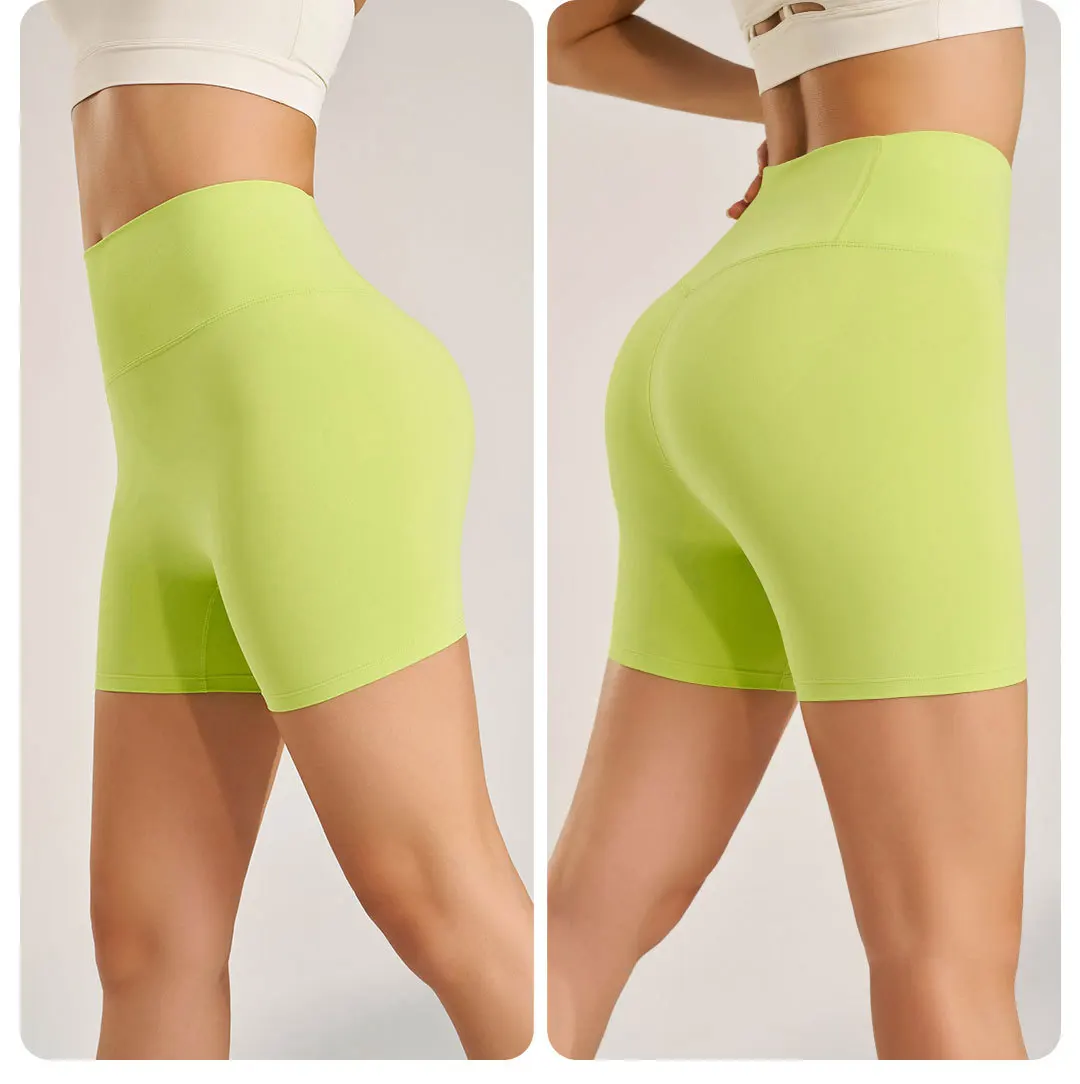 Naked Yoga Three-part Pants No Embarrassment Line New Hip Line Yoga Clothing Women's Sports Riding Fitness Shorts