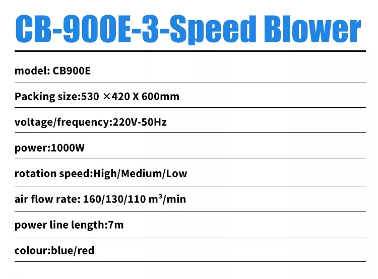 2025Asciugatrice da pavimento Blu Ventilatore industriale commerciale a tre velocità Attrezzatura per deumidificazione di tappeti resistenti ad alta potenza