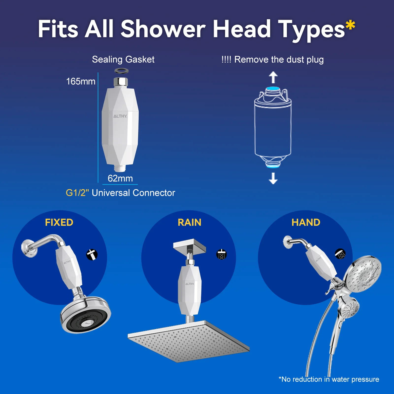 ALTHY 비타민 C 리바이탈라이징 샤워 워터 필터 - 염소 중금속 감소 - 건조하고 가려... - 4