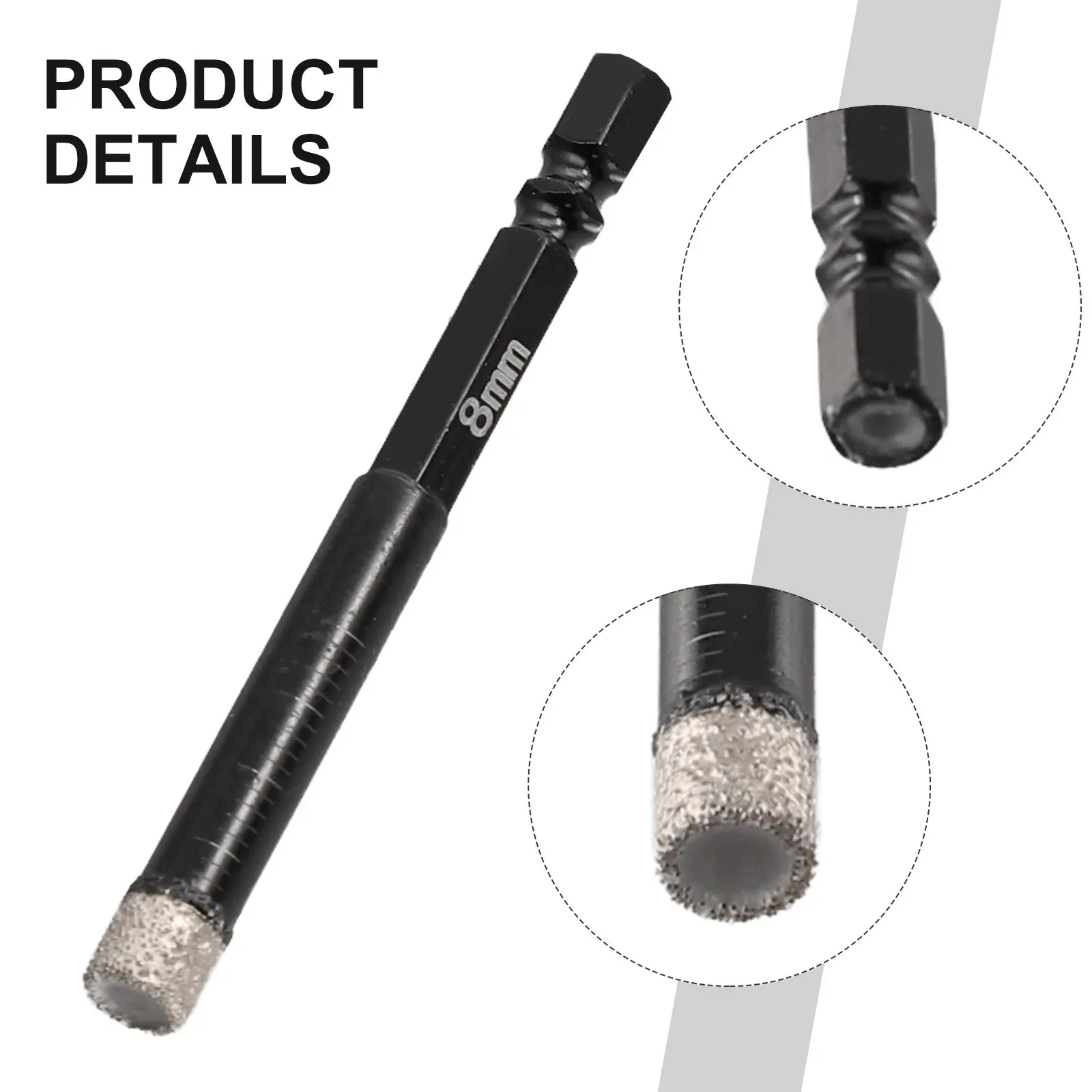 

1 шт., вакуумная пайка, алмазное сухое сверло 6/8/10 мм, открывалка для плитки с шестигранным хвостовиком для мрамора, гранита, керамического стекла