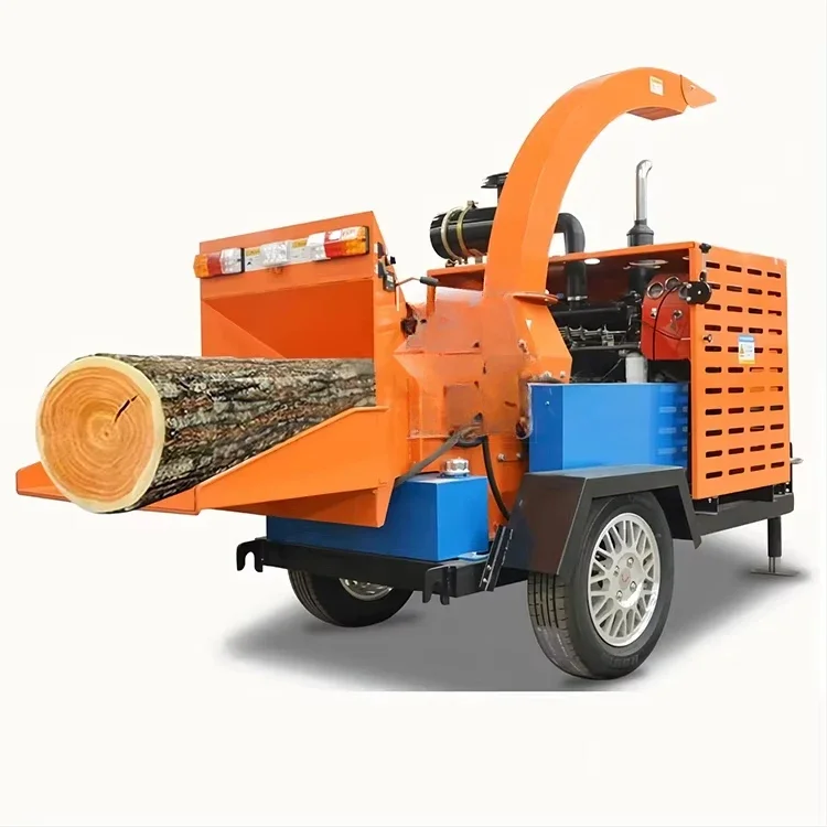 Diesel Engine and Mobile Forestry Branch Logs Wood Chopper Machine Wood Chip Crusher Chipper Shredder Manufacture Wood Motor 750