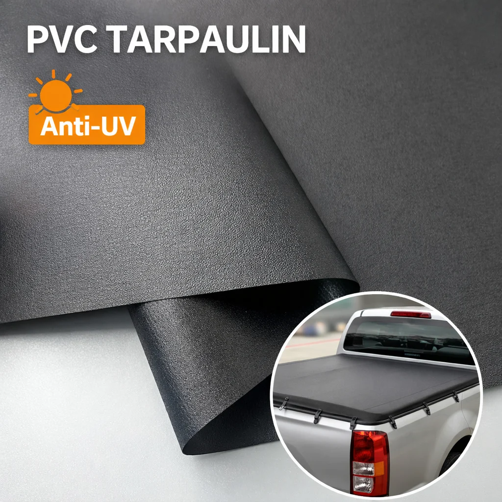 KQX High Strength Weather Resistant Custom Leather Grain Outdoor Pickup Truck Cover PVC Tarpaulin