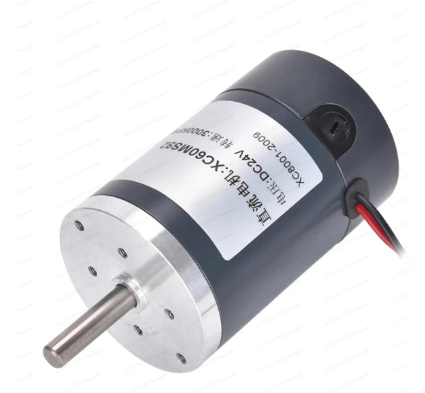 High Speed High Power DC Motor 12V 24V, Miniature Permanent Magnet Motor for CNC Tools, Reversible