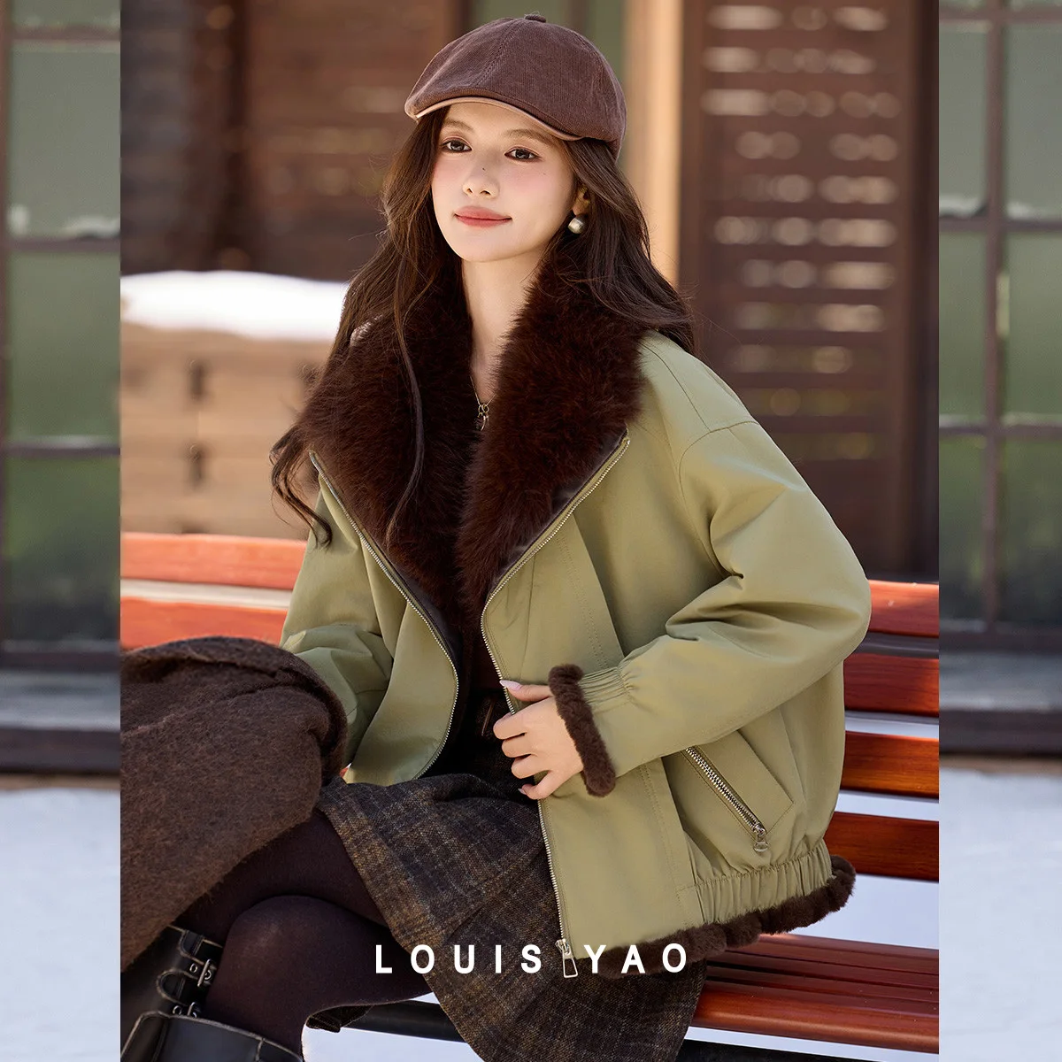 LOUIS YAO Luxury Fleece-Lined Thickened Women's Coat 2025 Autumn/Winter Stylish & Sophisticated Composite Plush Lined Jackets