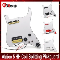 Alnico 5 Prewired ST Pickguard Coil Splitting Pickguard HH(Mini Humbucker+Humbucker) Loaded Pickguard with Humbucker Pickups