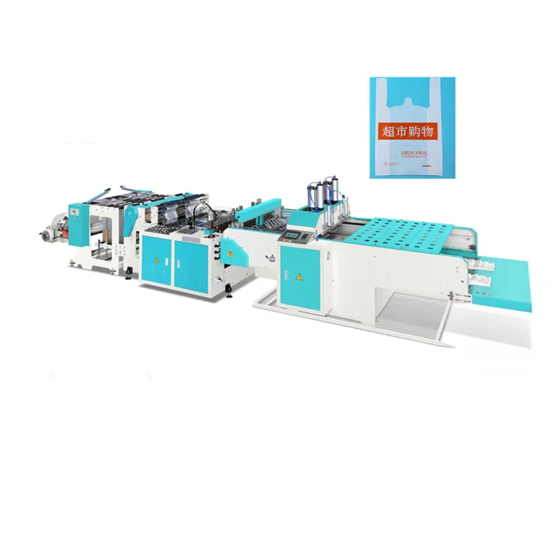 Automatic Recycle Plastic Garbage Bag Forming Machine Biodegradable PE Shopping T-Shirt Vest Bag Making Machine