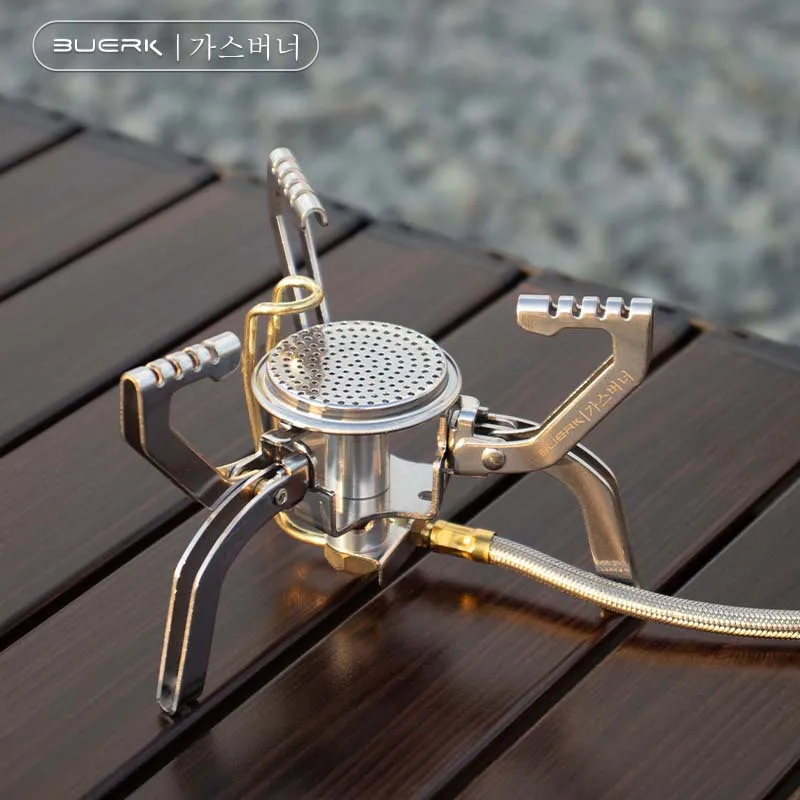 4800W Large Power Stainless Steel Lightweight Portable Pocket Stove Windproof Cartridge Gas Stove  for High Altitude Cold Areas