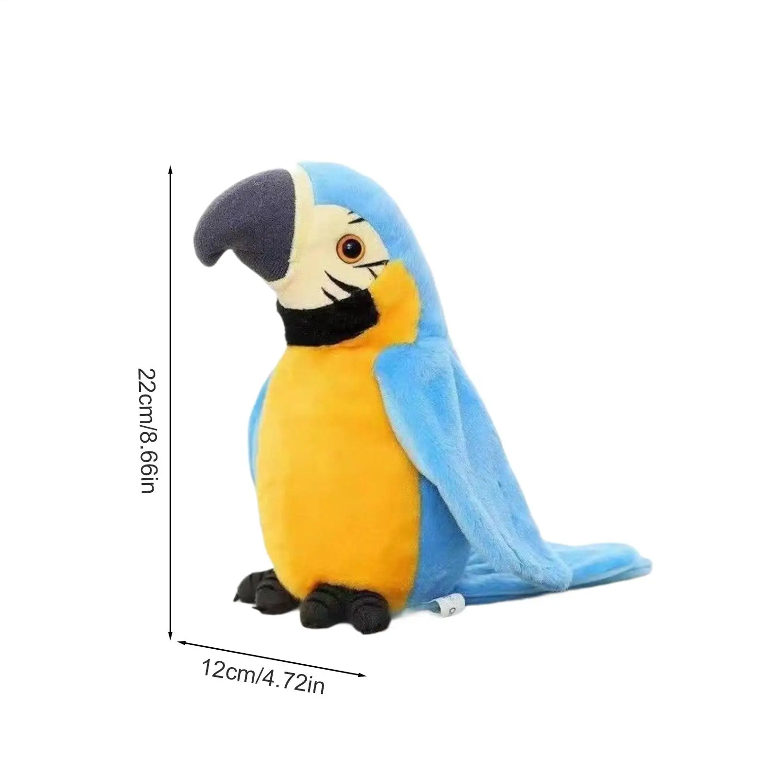 Pappagallo per uccelli giocattolo con ali battenti e musica animale di peluche realistico elettronico per bambini Animali domestici Scrivania da gioco per feste