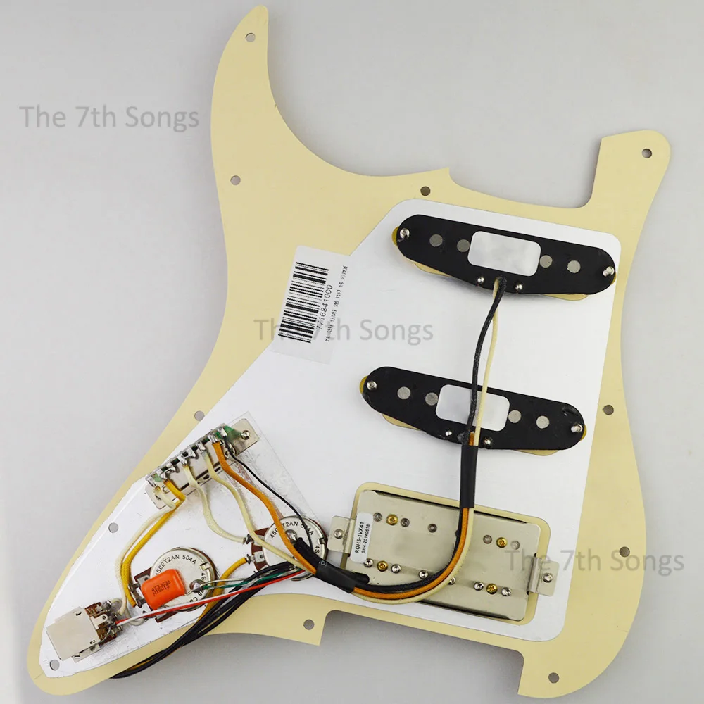 HSS Texas Rock N-7.2K M-7.8K SH4 B-16.2K Coil Splitting Alnico 5 Electric guitar Prewired Loaded Pickguard Pickup Wiring