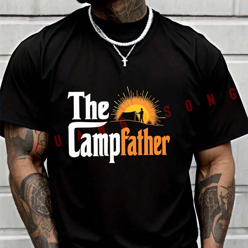

Футболка для кемпинга The Campfather, мужская футболка в стиле хип-хоп, уличная одежда унисекс, повседневные модные топы с короткими рукавами